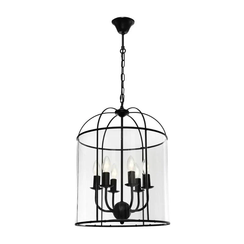 Clovelly Pendant Light 6lt in Black or Chrome - Image 2