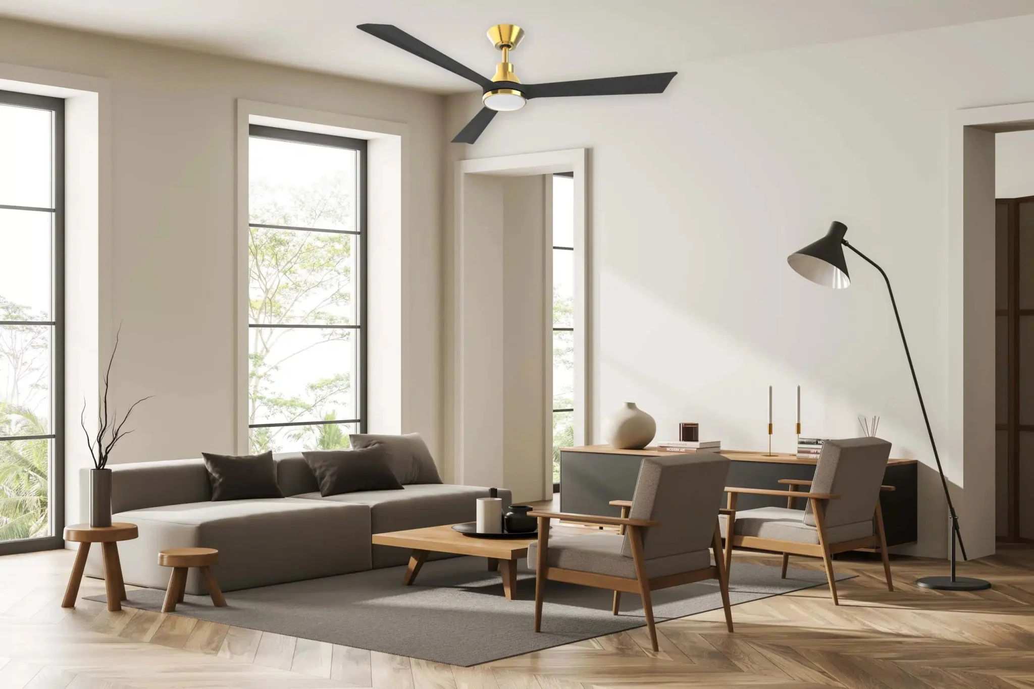 52" Riviera WiFi DC Ceiling Fan Antique Bronze/Charcoal with Light MRDC1333ACH Martec Lighting - Image 2
