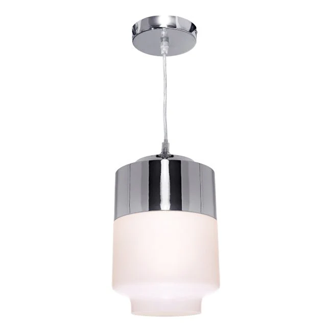 Cougar 1 Light Charlie Pendant Light - Chrome and Opal