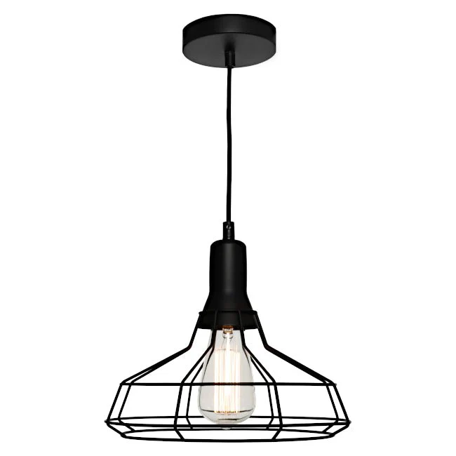 Cougar Cage 1 Light Pendant Medium Black - CAGE1PMED
