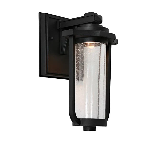 Cougar Hartwell 7W LED Wall Light Black / Clear Stippled - HART1EBLK