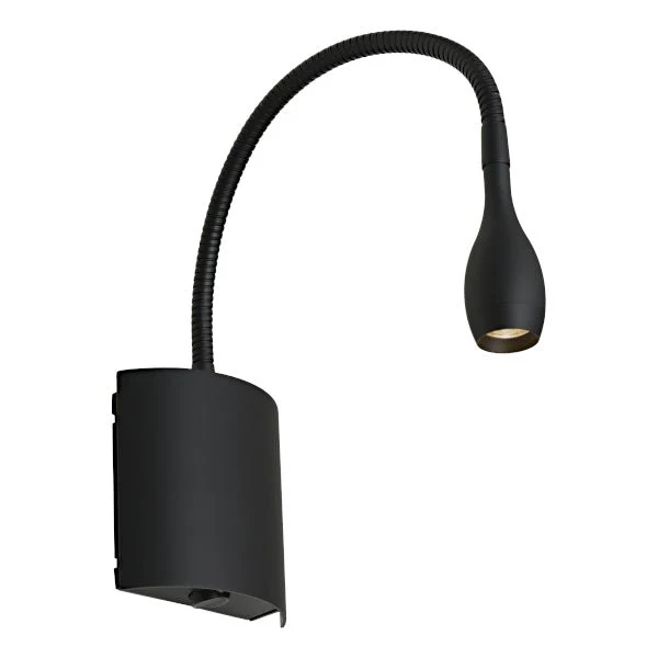 Cougar Lund 3W LED Switched Flexible Wall Light Black / Warm White - LUND1WLEDBLK