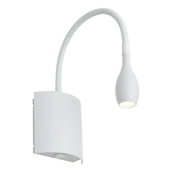 Cougar Lund 3W LED Switched Flexible Wall Light White / Warm White - LUND1WLEDWHT
