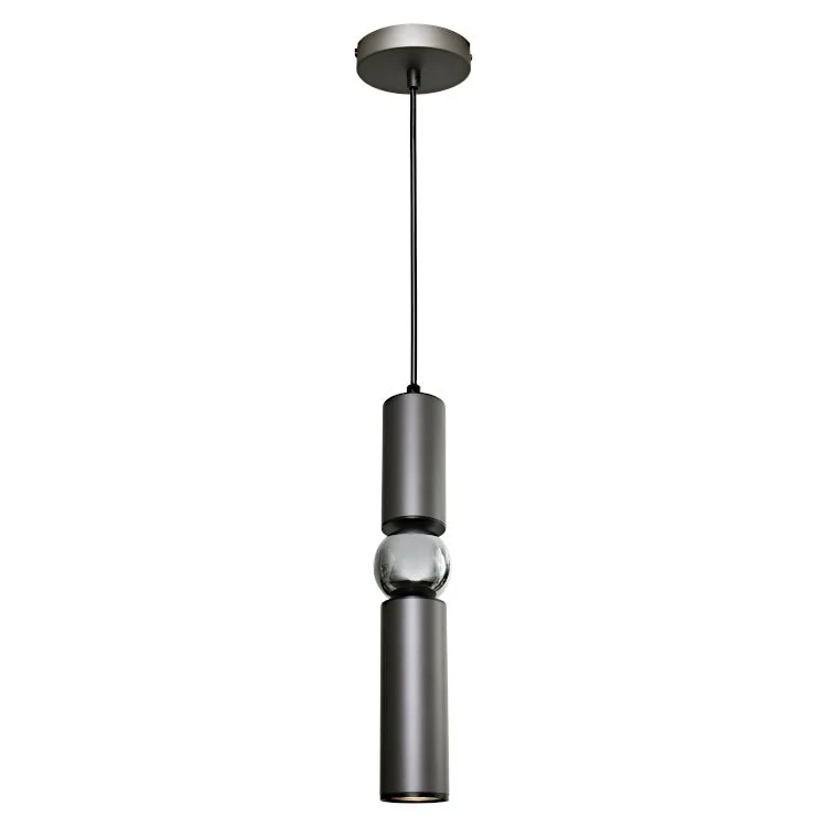 Cougar Rolo 1 Light Pendant Black & Gold or Charcoal & Chrome - Image 2