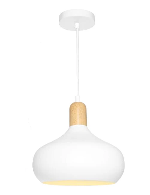 Cougar Sloan 1 Light Pendant White / Satin Chrome - SLOA1PWHT