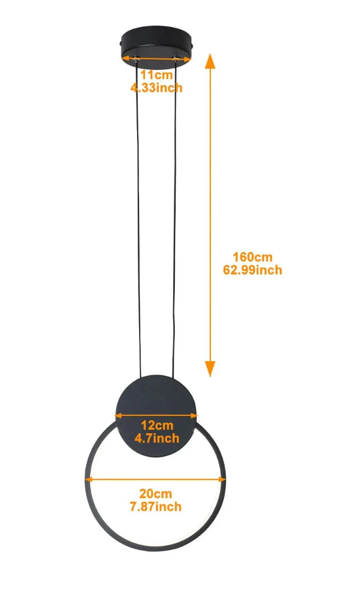 DALGATTI Matte Black 12W LED Pendant Light - Image 5