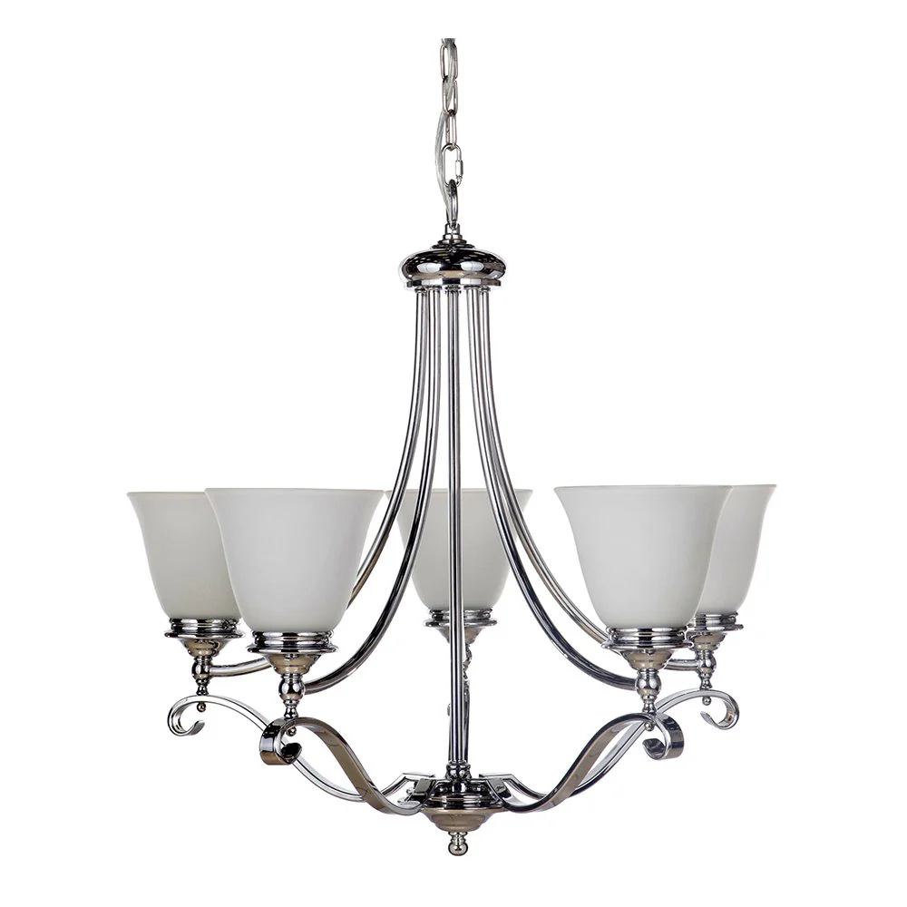 DALLAS 5 Light Chrome or Bronze Pendant Light