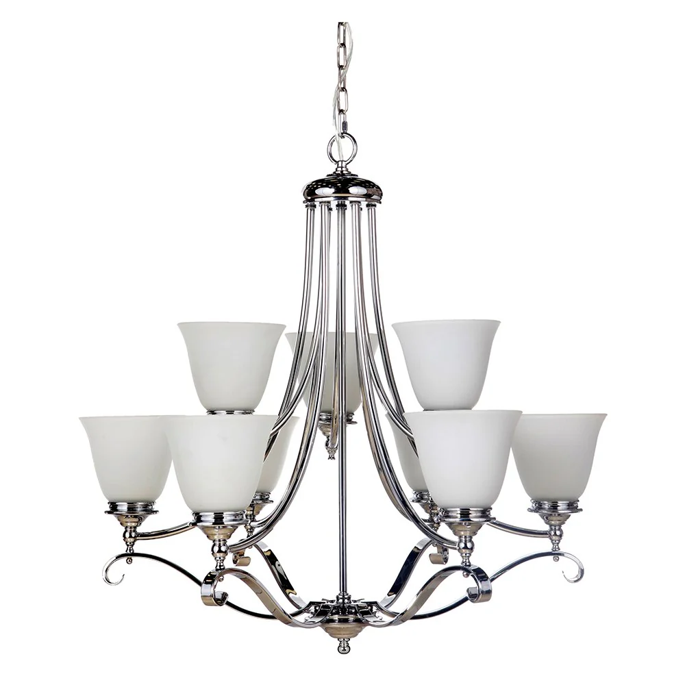 DALLAS 9 Light Chrome or Bronze Pendant Light