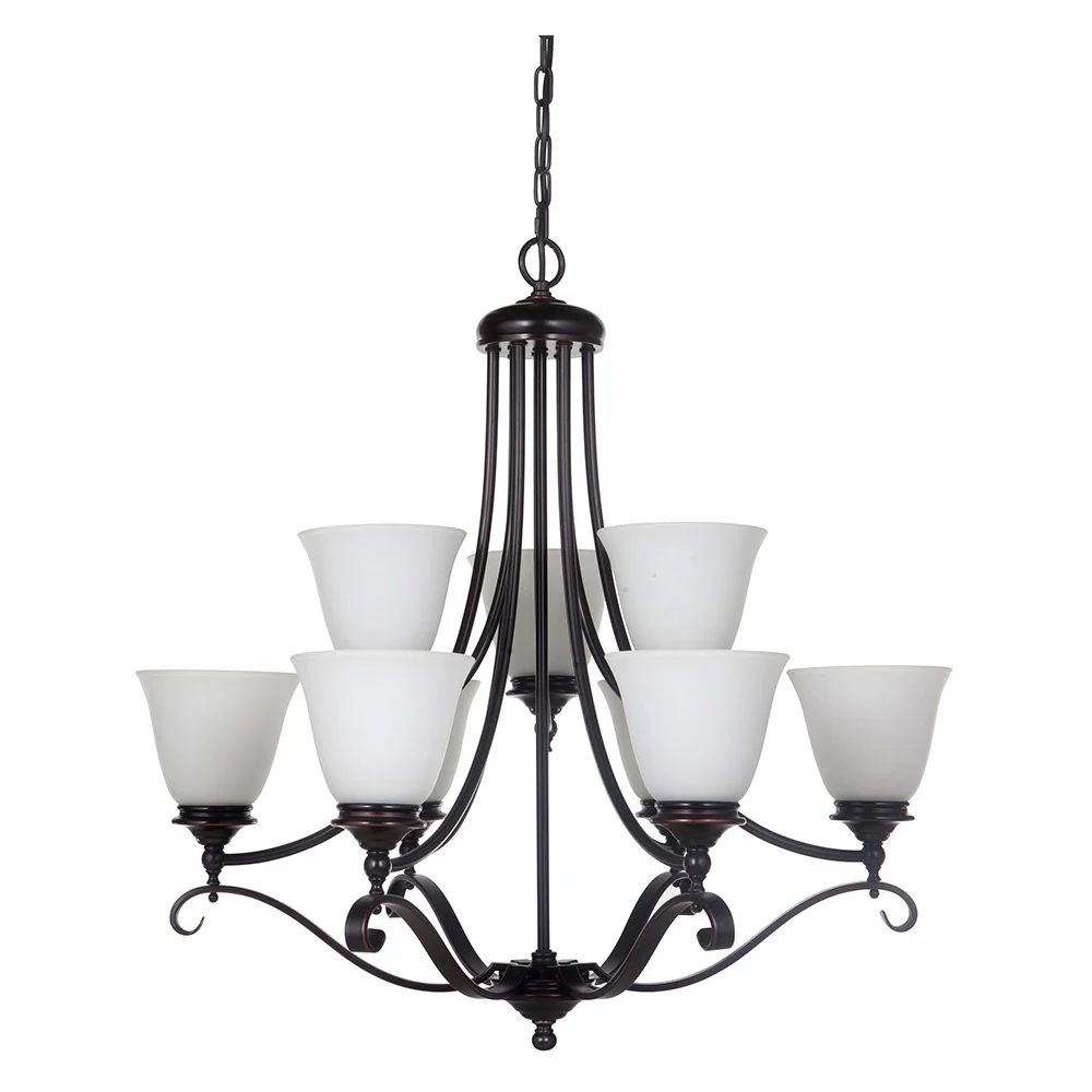 DALLAS 9 Light Chrome or Bronze Pendant Light - Image 2