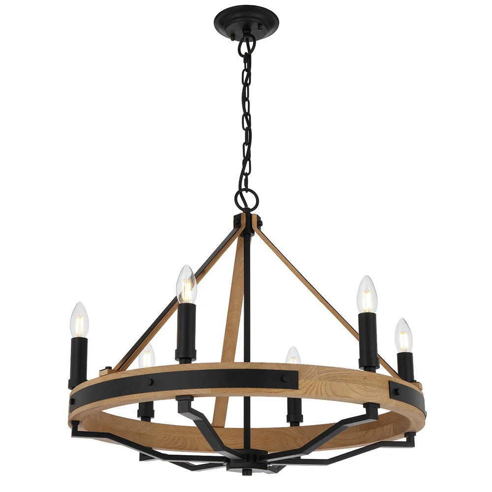 Darien 6 Light Pendant Matt Black - DARIEN PE6-ASH