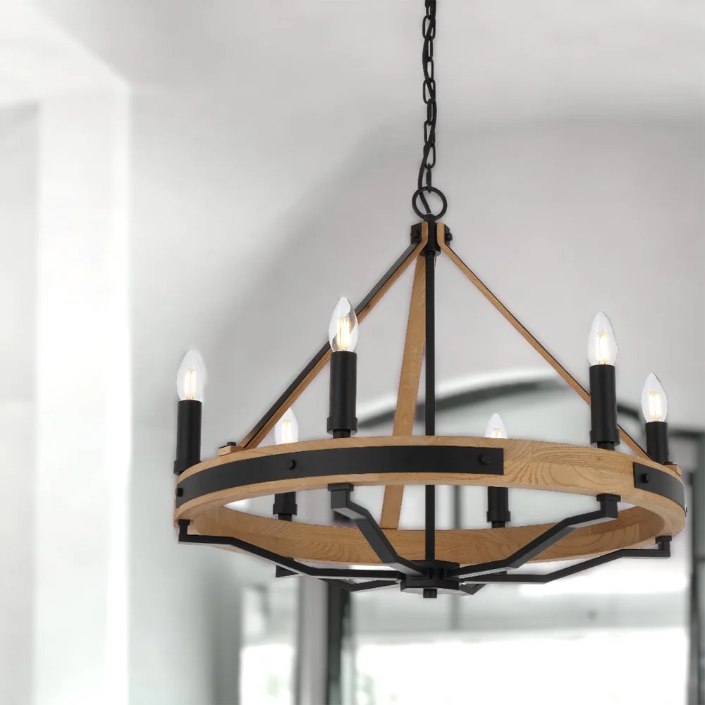 Darien 6 Light Pendant Matt Black - DARIEN PE6-ASH - Image 3