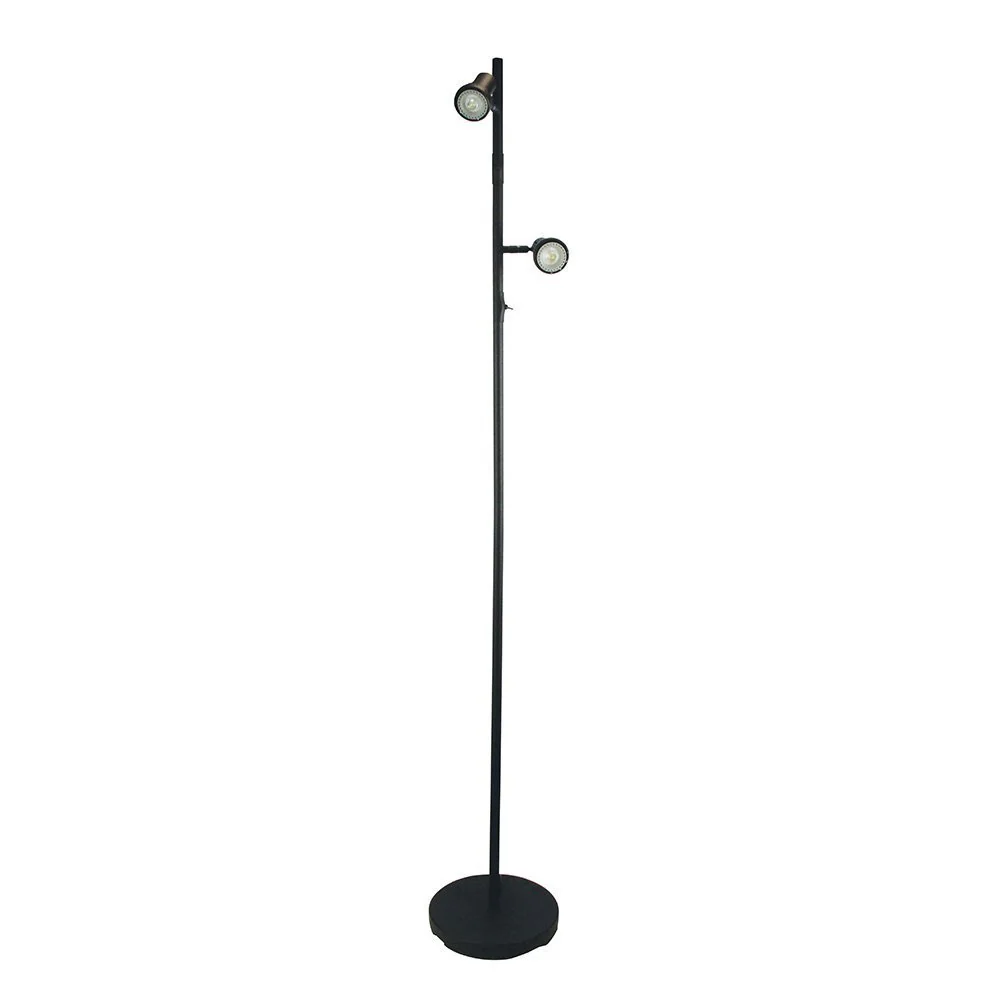 Daxam 2 Light Floor Lamp LED Black - Oriel