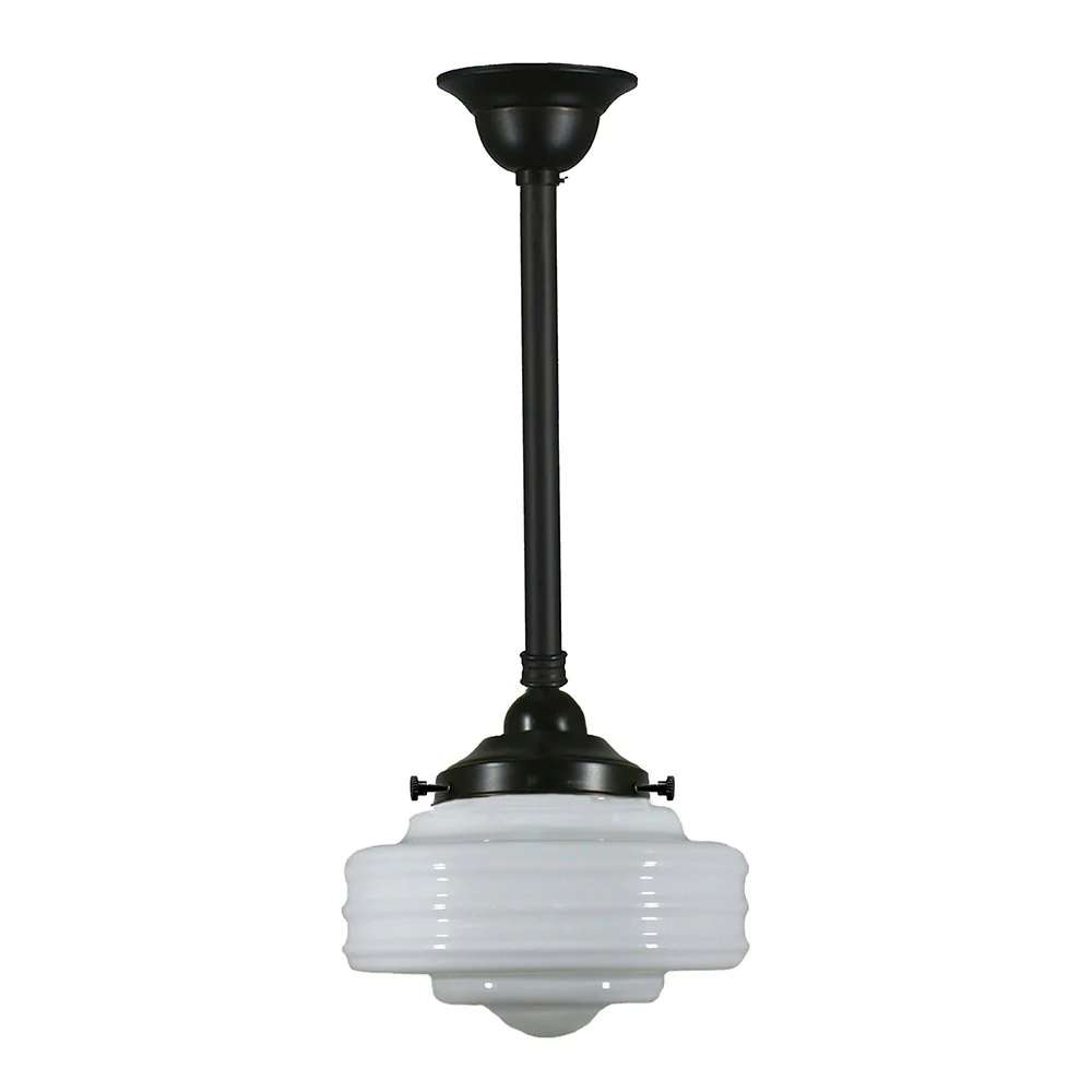 Detroit 8" or 14" 1 Light ROD Pendant Light - Black/Chrome/Polished Brass/Chrome Retro