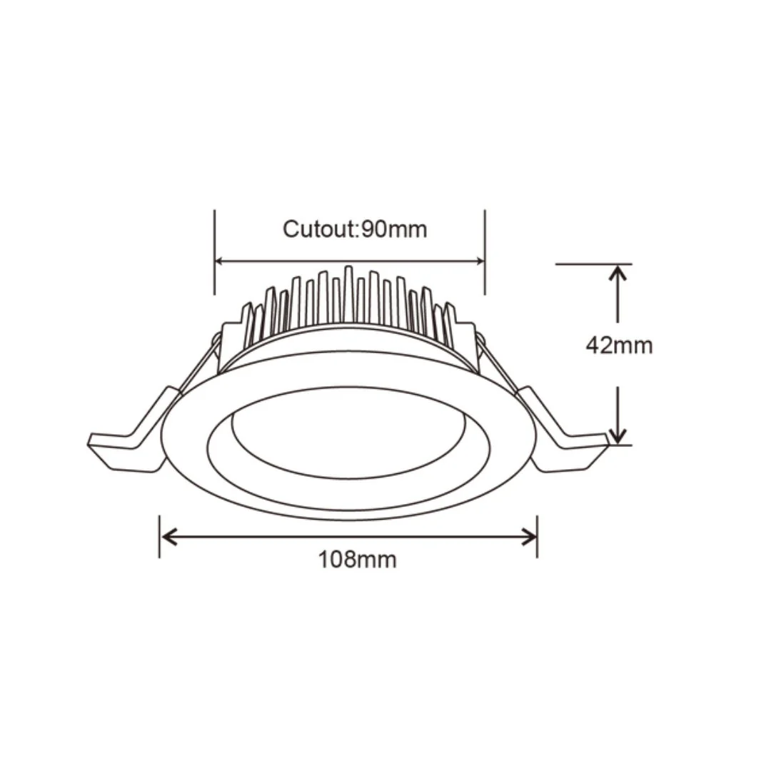 DL110C 13W Tri-Colour Dimmable Aluminium LED Downlight 90mm cut out - Image 2