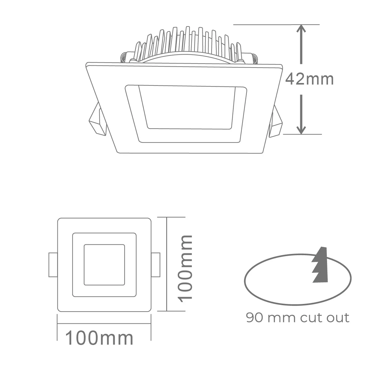 DL110E 13W Tri-Colour Dimmable Aluminium LED Downlight 90mm cut out - Image 3