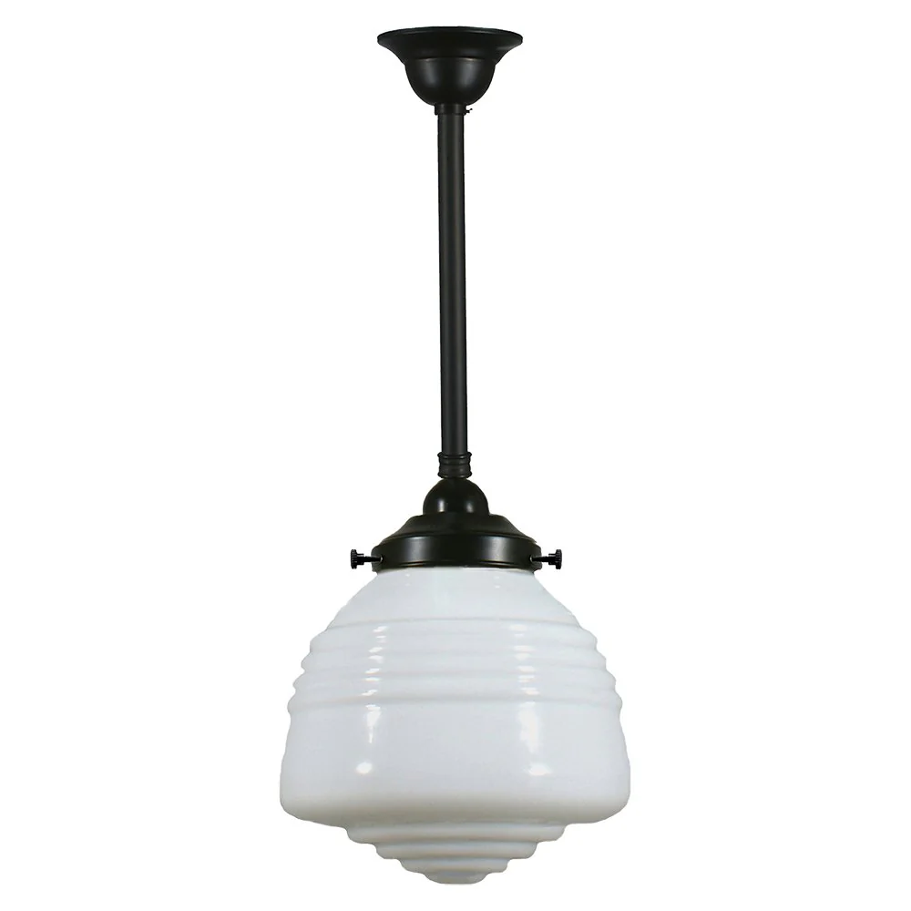 Domec 1 Light ROD Pendant Light - Black/Chrome/Polished Brass/Chrome Retro
