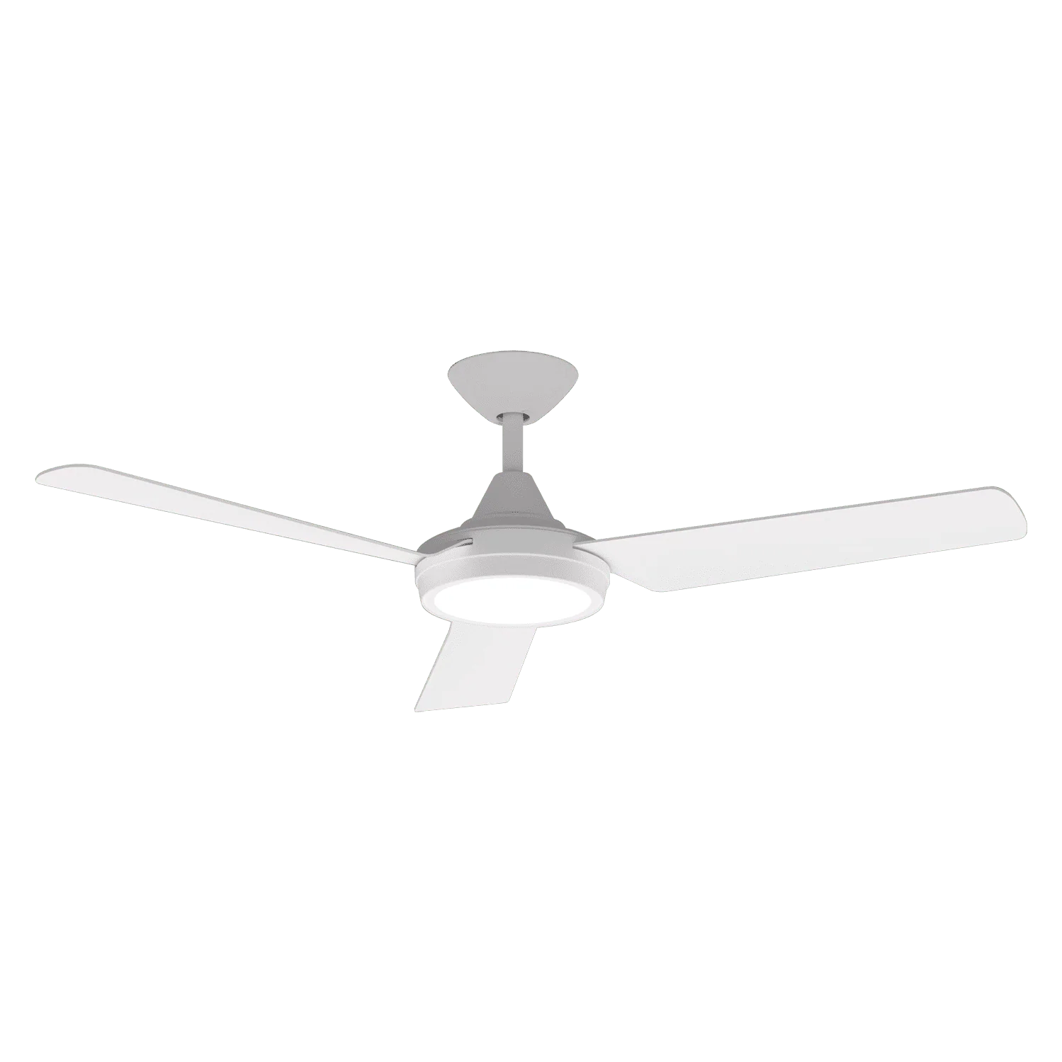 Domus Axis 48" Coastal Indoor/Outdoor Ceiling Fan with Remote & 18W Dimmable LED Light | White