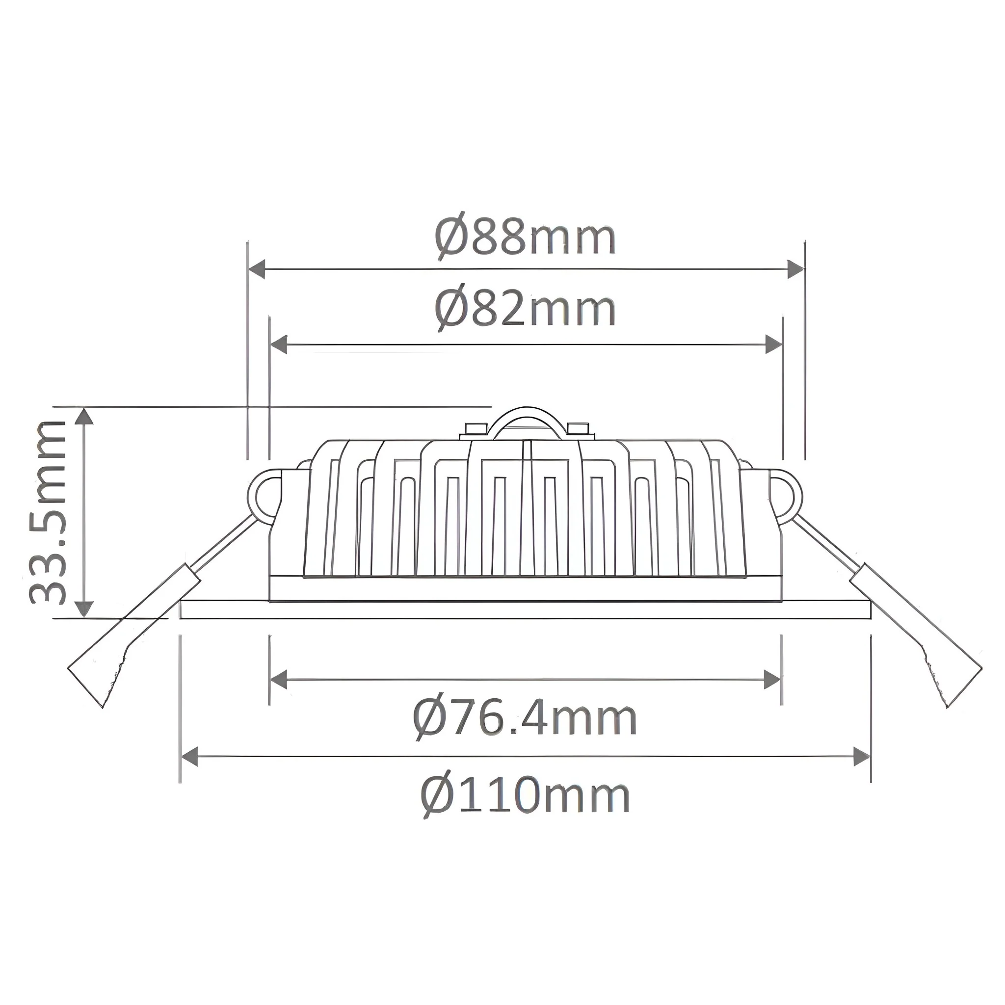 Domus Bliss-10 Round 10W Recessed Dimmable Led Tricolour IP54 Downlight - Black/White - Image 4