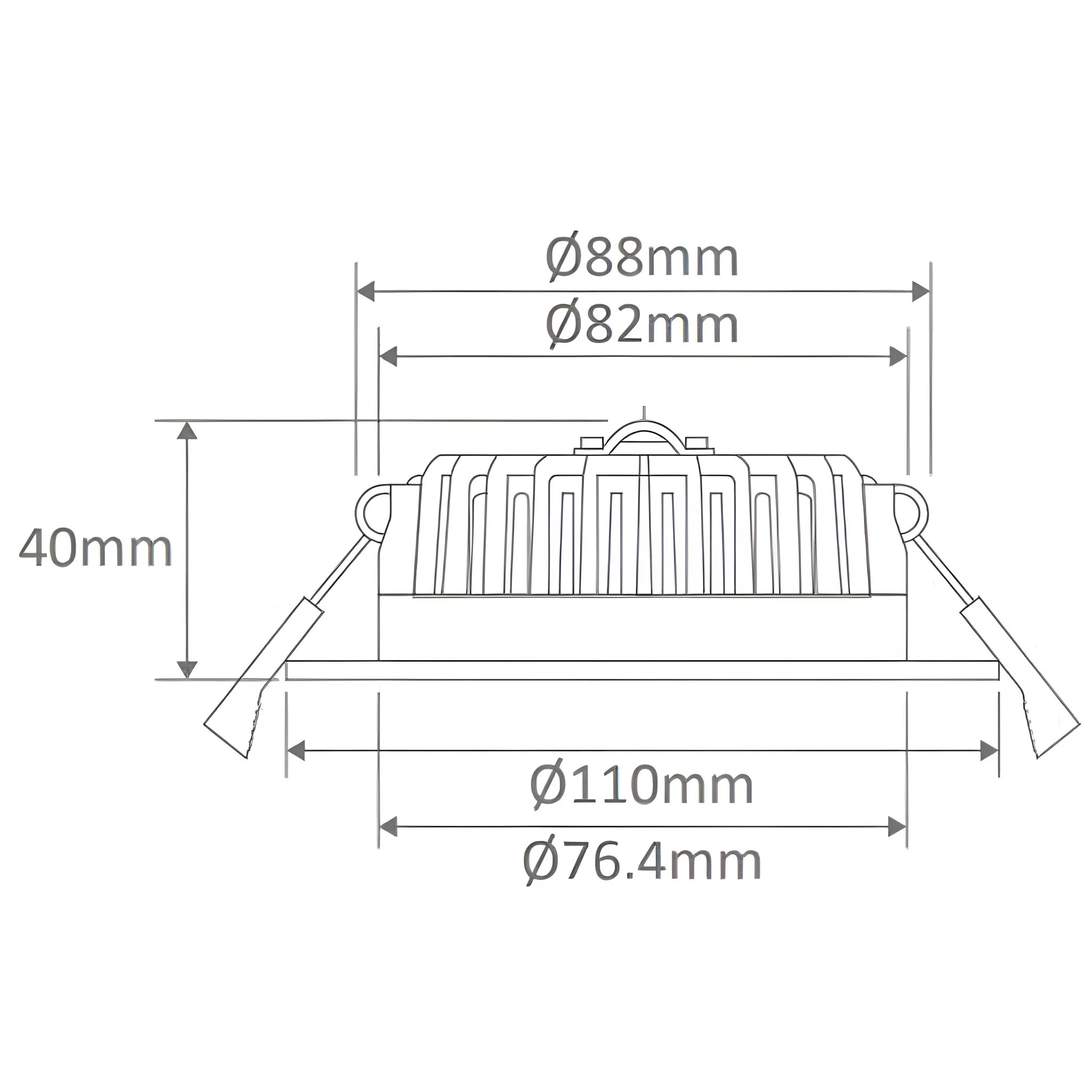Domus Boost-10 Round 10W Recessed Dimmable Led Tricolour IP54 Downlight - Black/White - Image 4