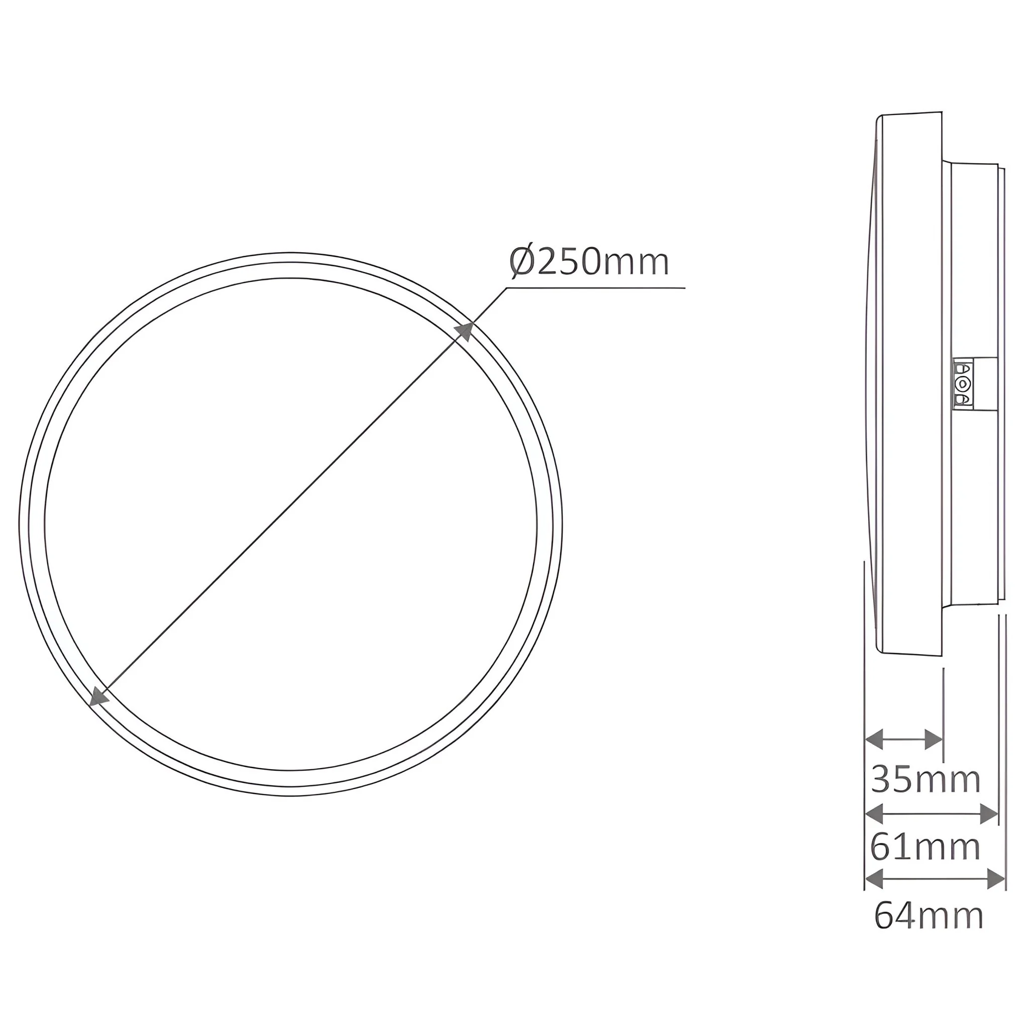 Domus EASY - 10W/18W/25W LED Tri-Colour Dimmable Round 250/300/400mm IP54 Ceiling Light - Image 3