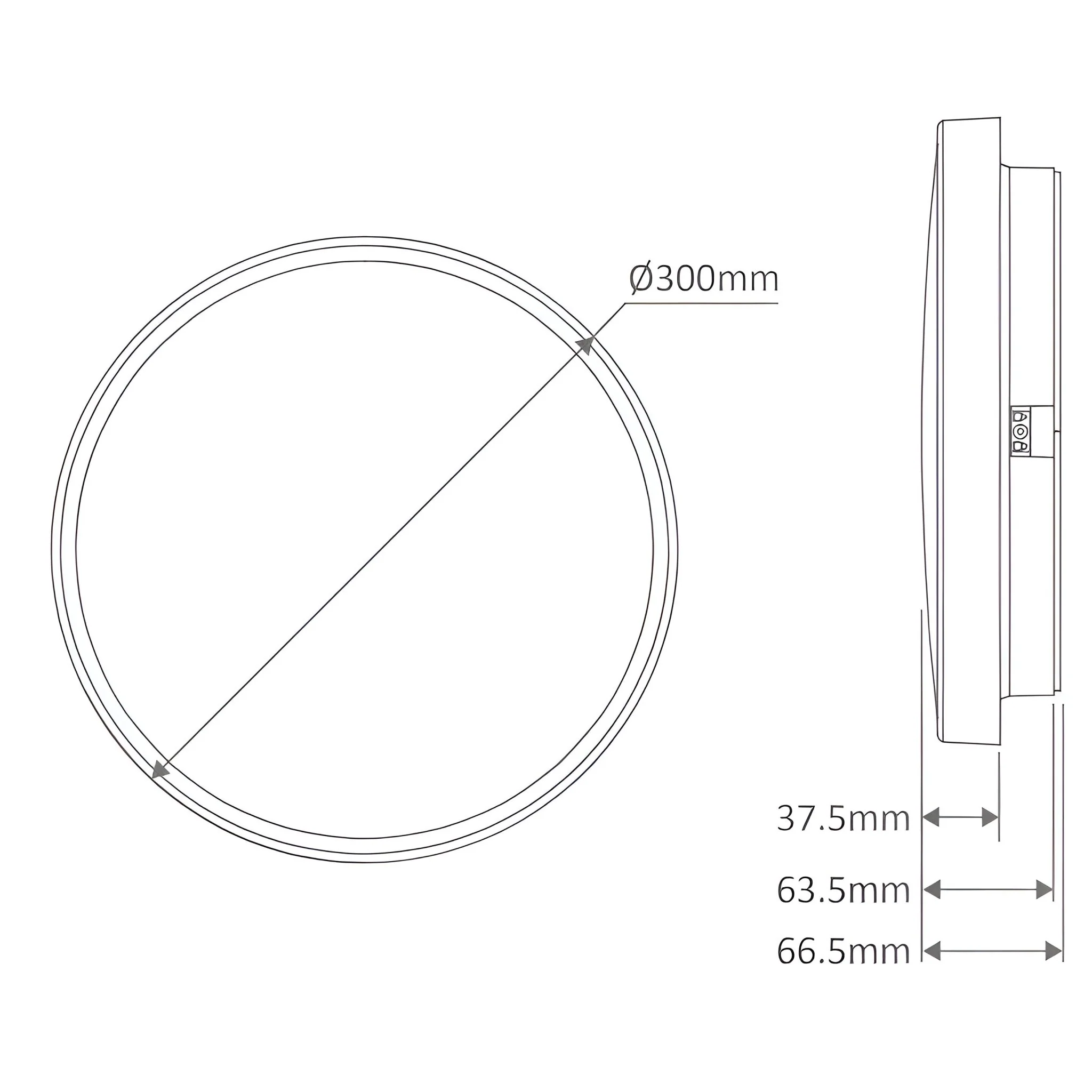 Domus EASY - 10W/18W/25W LED Tri-Colour Dimmable Round 250/300/400mm IP54 Ceiling Light - Image 5