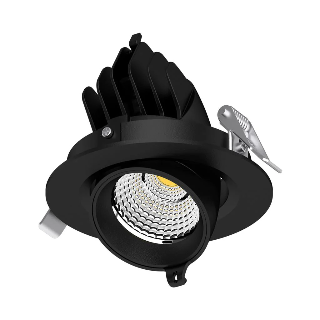 Domus SCOOP-13 Round 13W Adjustable LED Dimmable Downlight- Black/White - Image 2
