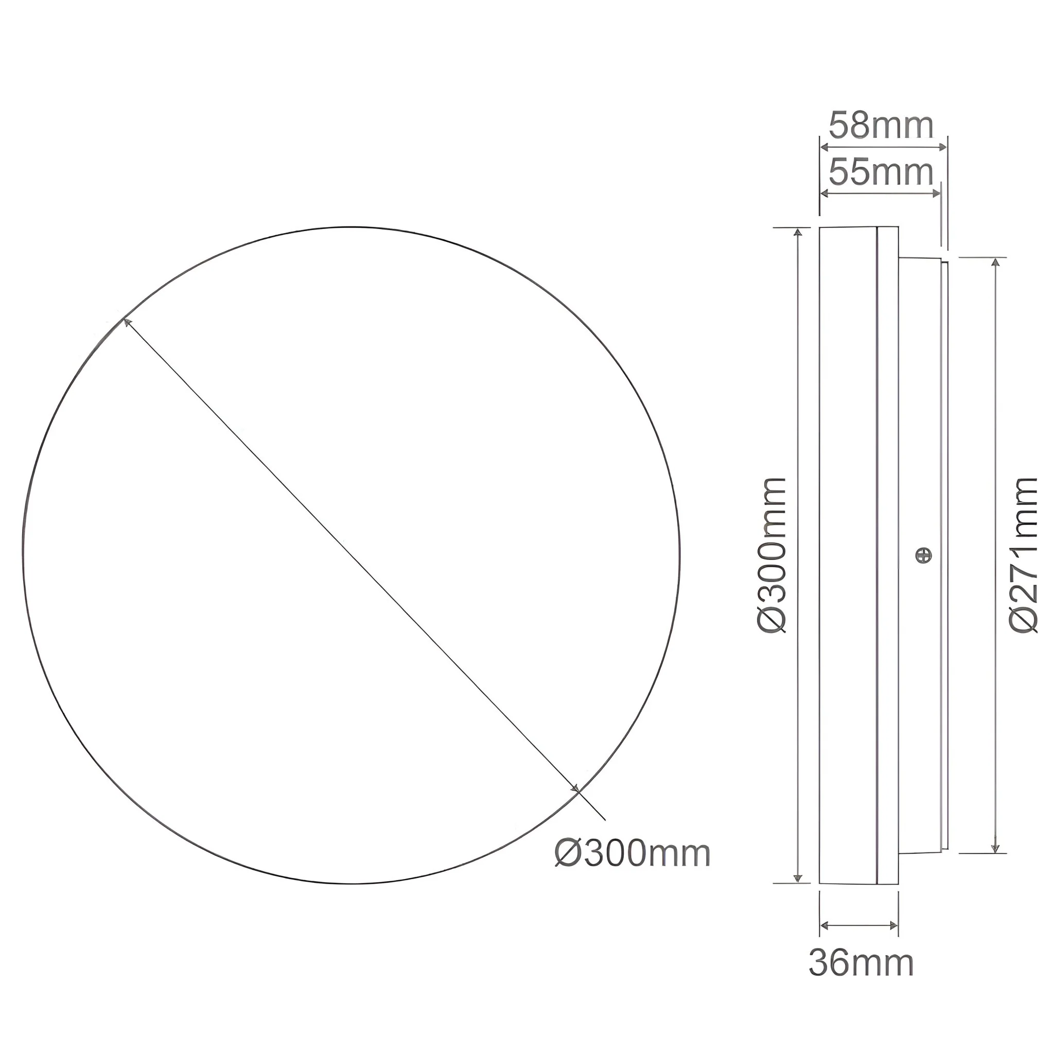Domus SUNSET 250/300/400mm Roud - 15W/25W/35W LED Tricolour Dimmable IP54 Oyster Light - White - Image 5