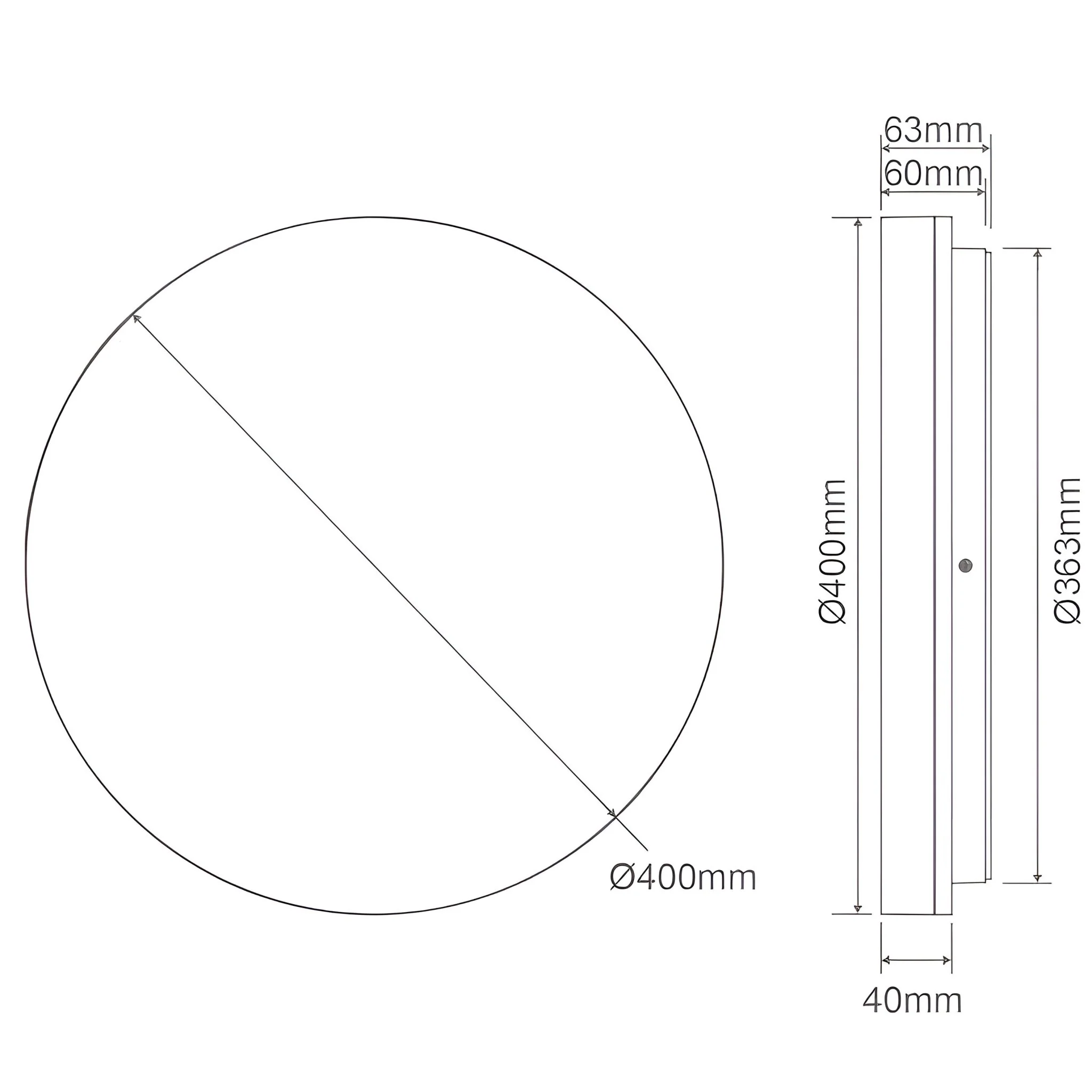 Domus SUNSET 250/300/400mm Roud - 15W/25W/35W LED Tricolour Dimmable IP54 Oyster Light - White - Image 7