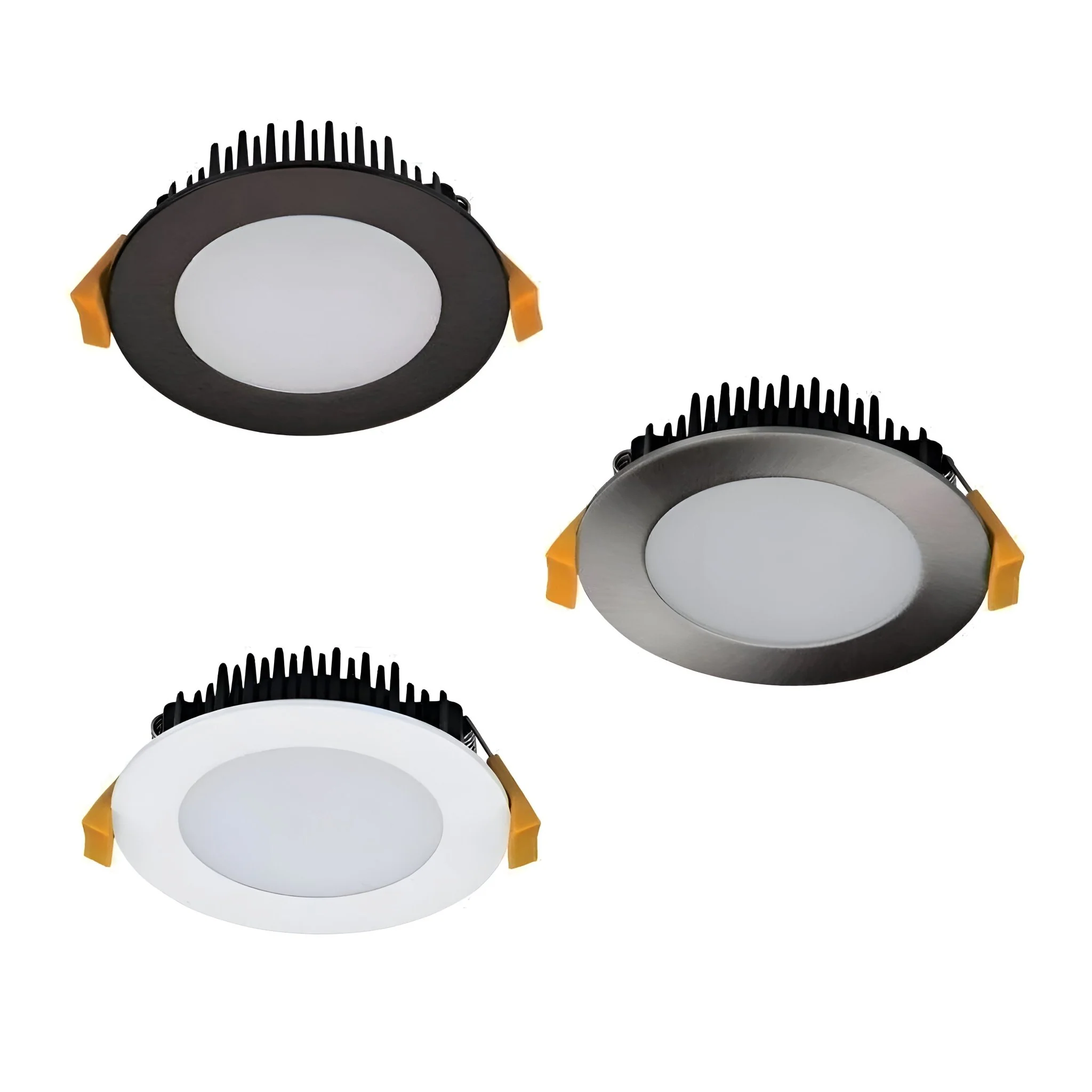 Domus TEK-13 TRIO/DALI 13W Dimmable LED Tricolour IP44 Downlight - Black/White/Satin Chrome