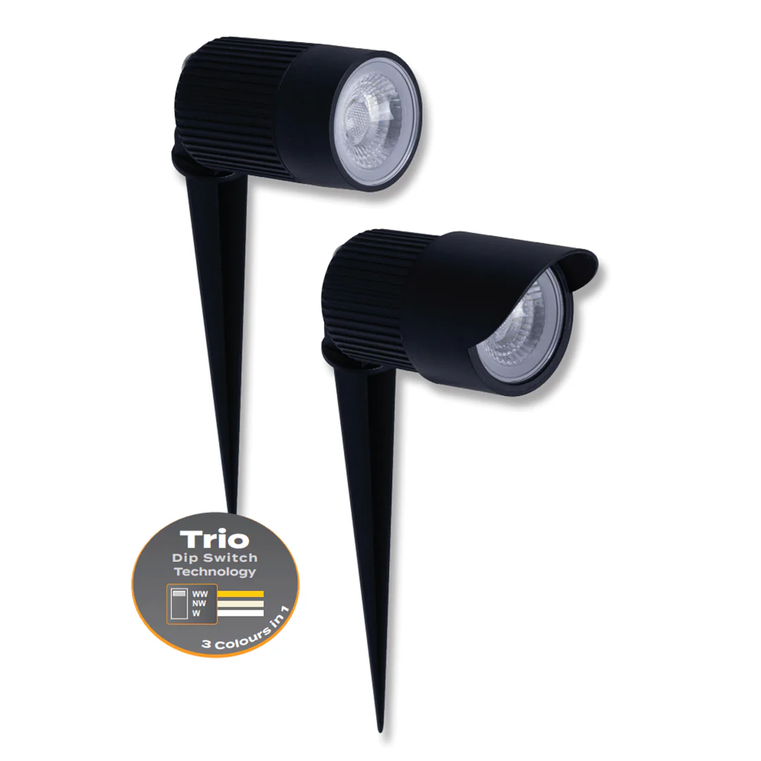 Domus ZOOM-PRO-5-12-30 | 5W-12W-30W LED 12/24V Tri-Colour Exterior LED Garden Spike Light Black - DRIVER REQUIRED - Image 3