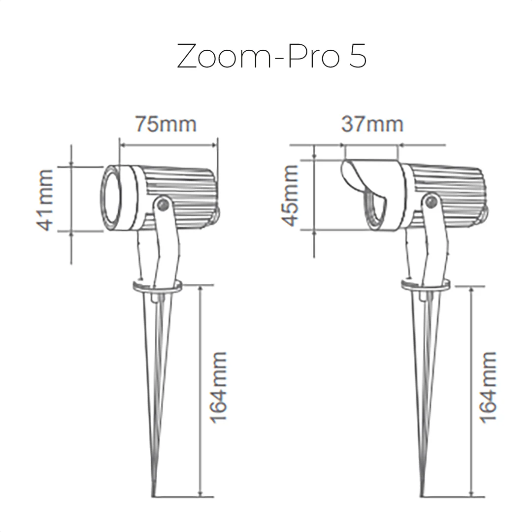 Domus ZOOM-PRO-5-12-30 | 5W-12W-30W LED 12/24V Tri-Colour Exterior LED Garden Spike Light Black - DRIVER REQUIRED - Image 4