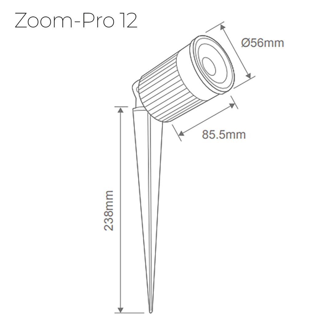 Domus ZOOM-PRO-5-12-30 | 5W-12W-30W LED 12/24V Tri-Colour Exterior LED Garden Spike Light Black - DRIVER REQUIRED - Image 5