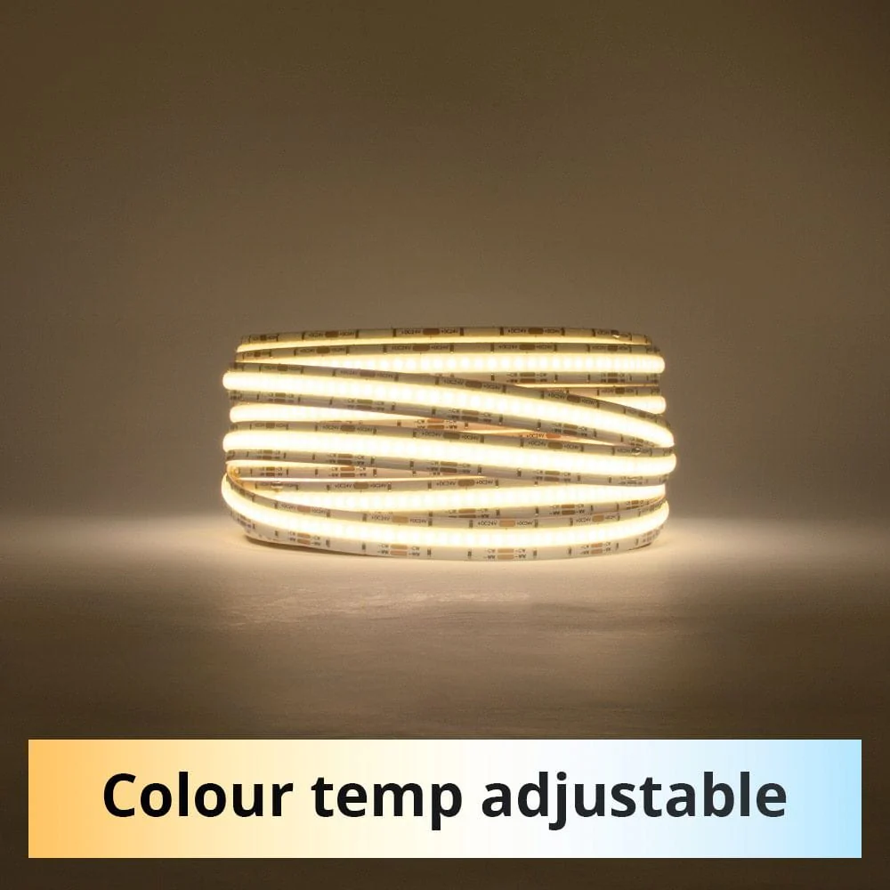 12mm | 24W/m DTW 2700K - 6500K | IP20 | COB Dot Free LED Strip Light - Image 8