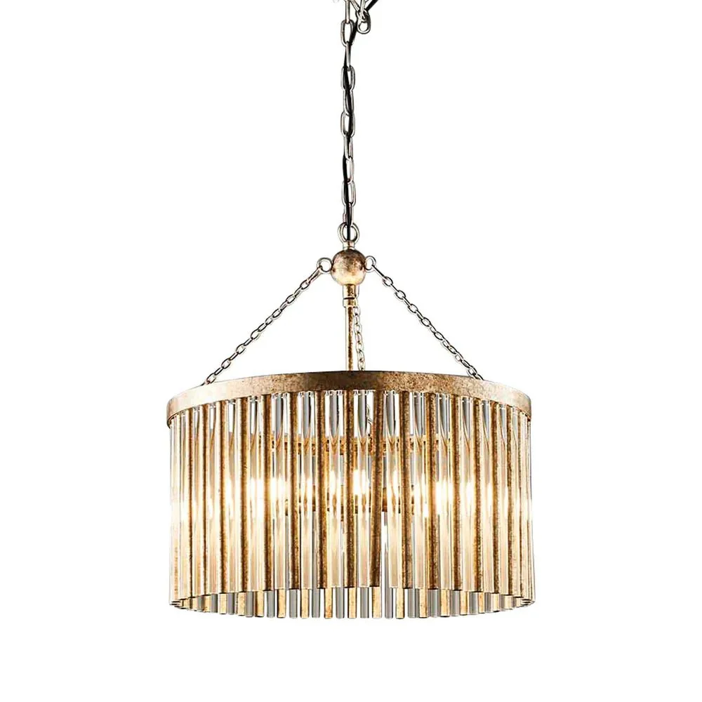 Emac Lawton MIDTOWN CHANDELIER ANTIQUE SILVER