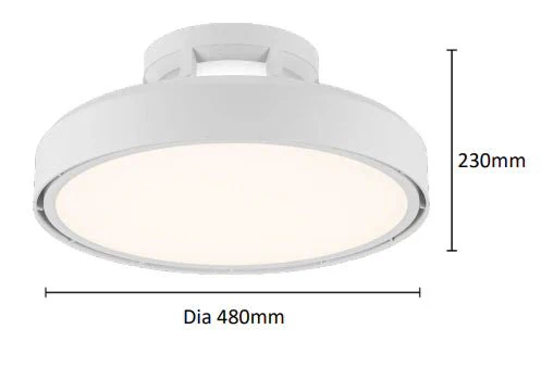 Martec Fantom DC 480mm Bladeless Smart Close to Ceiling Fan White with Dimmable CCT LED Light - Image 2
