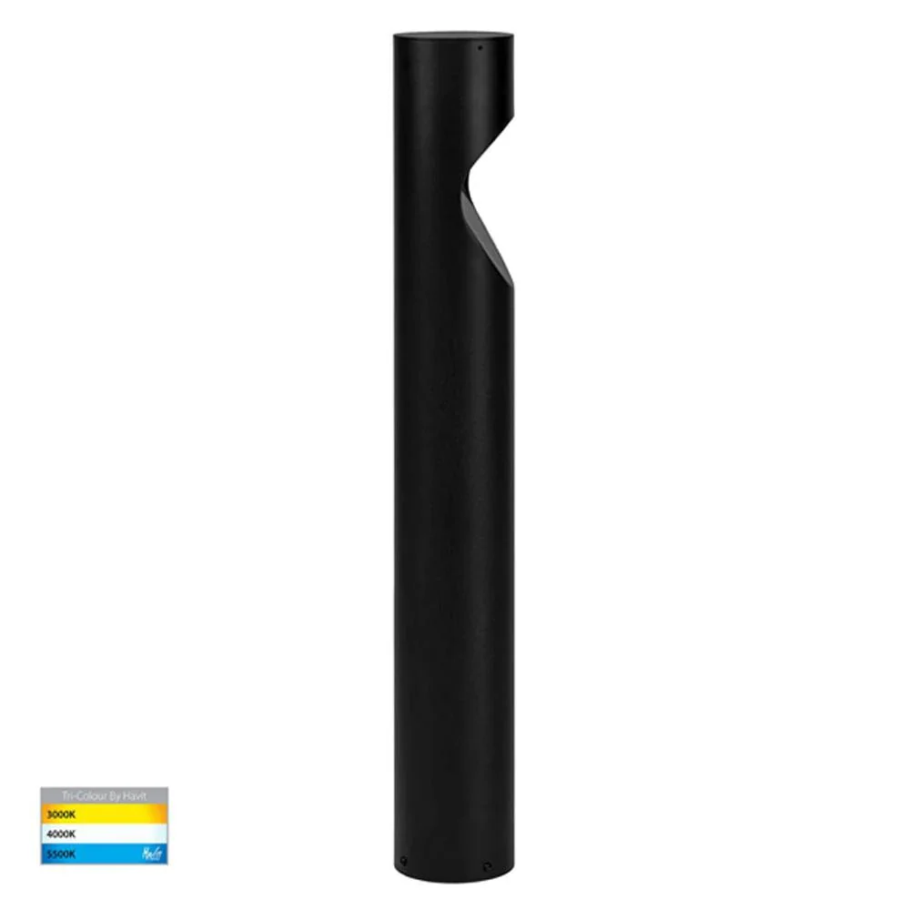 Fedor Round LED Bollard Light Large CCT in Aluminium Black Havit Lighting - HV1631T-BLK-RND - Image 2