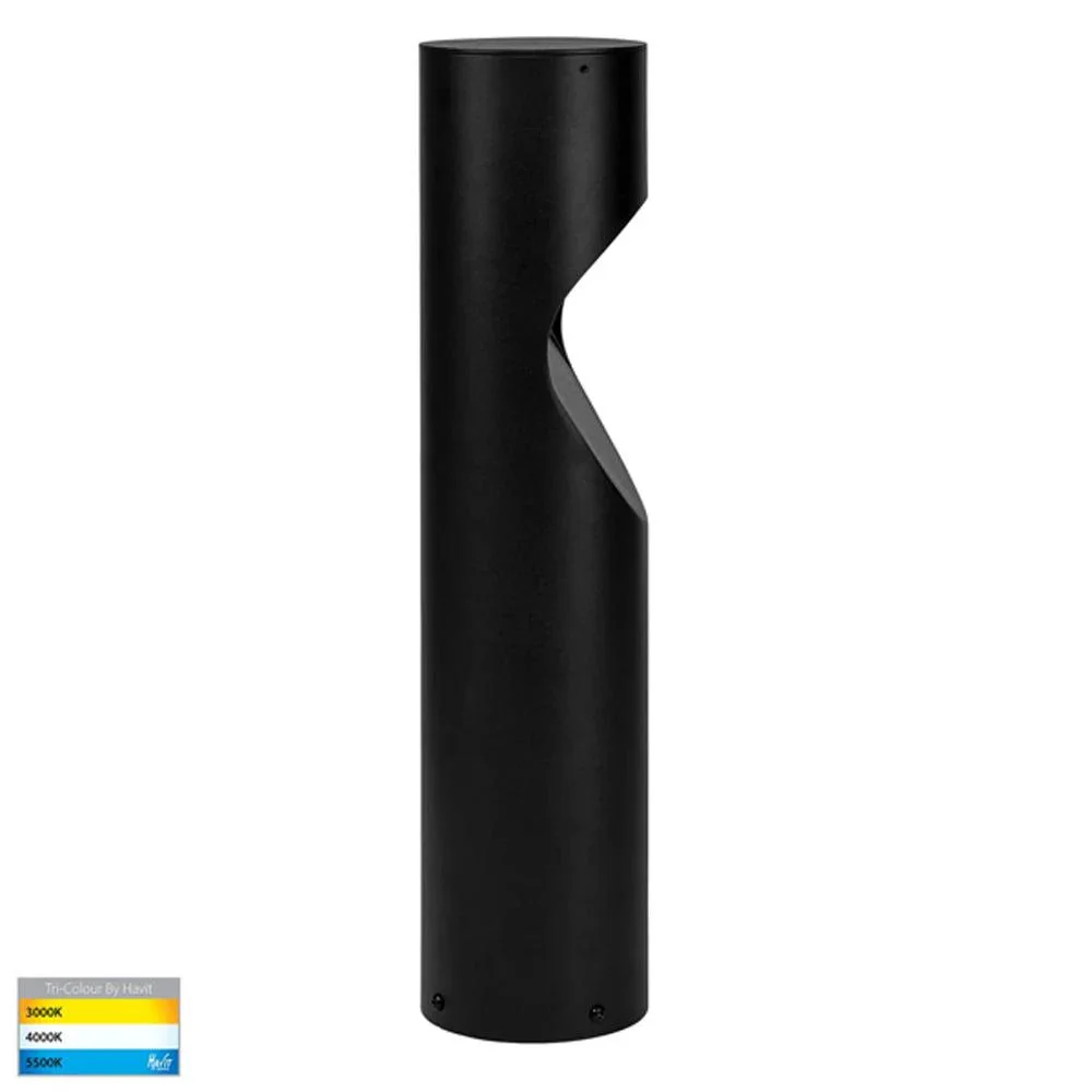 Fedor Round LED Bollard Light Small CCT in Aluminium Black Havit Lighting - HV1630T-BLK-RND - Image 2