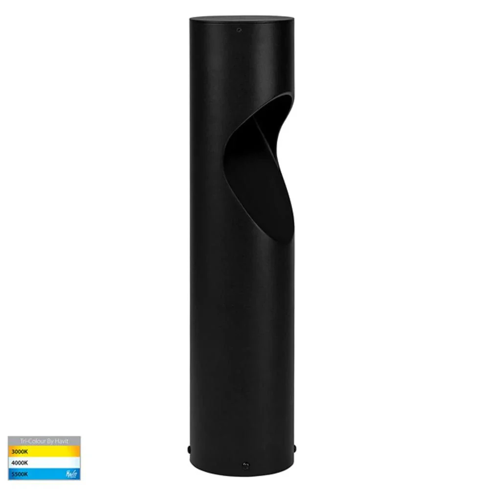 Fedor Round LED Bollard Light Small CCT in Aluminium Black Havit Lighting - HV1630T-BLK-RND - Image 3