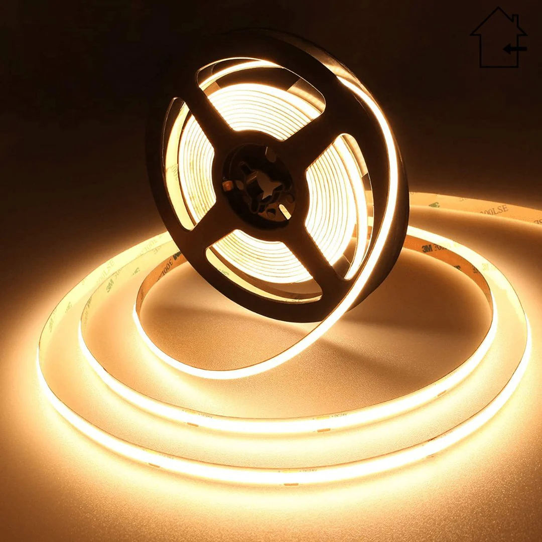 8mm | 10W/m 3000ºK | IP20 | COB Flexible LED Strip Light