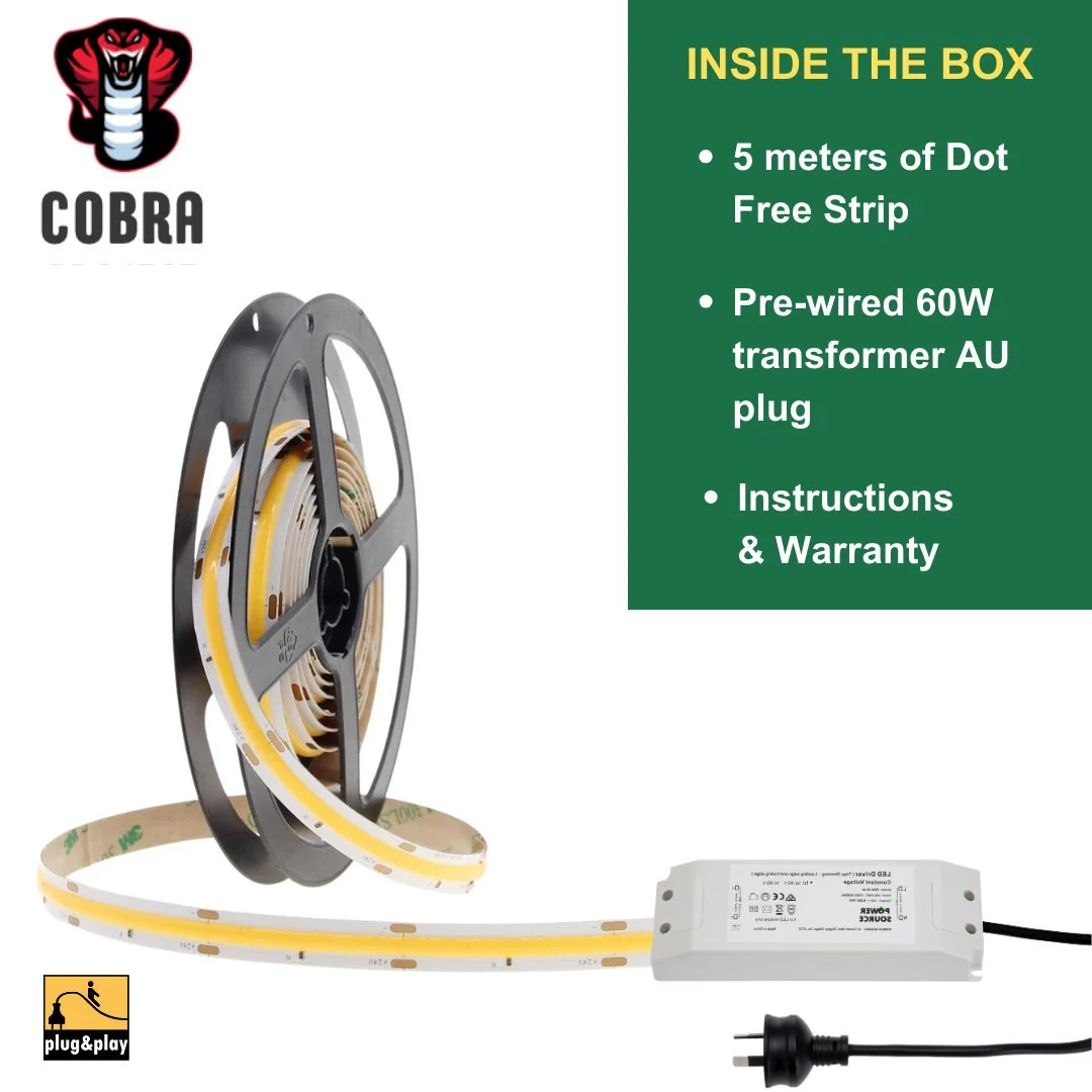 8mm | 10W/m 3000ºK | IP20 | COB Flexible LED Strip Light - Image 4