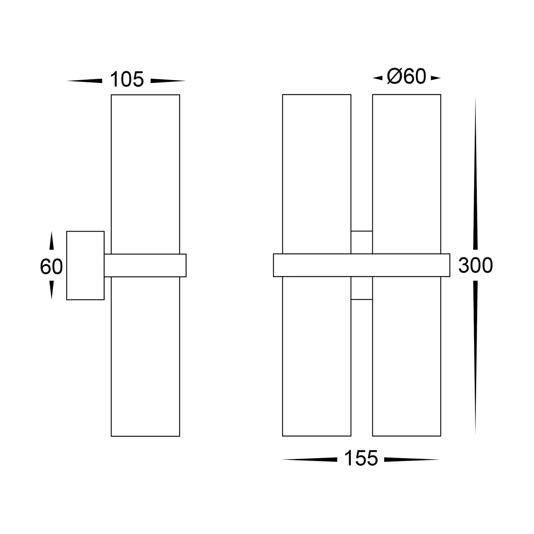 Havit Luz Double Black TRI Colour Up & Down Wall Pillar Lights - Image 2