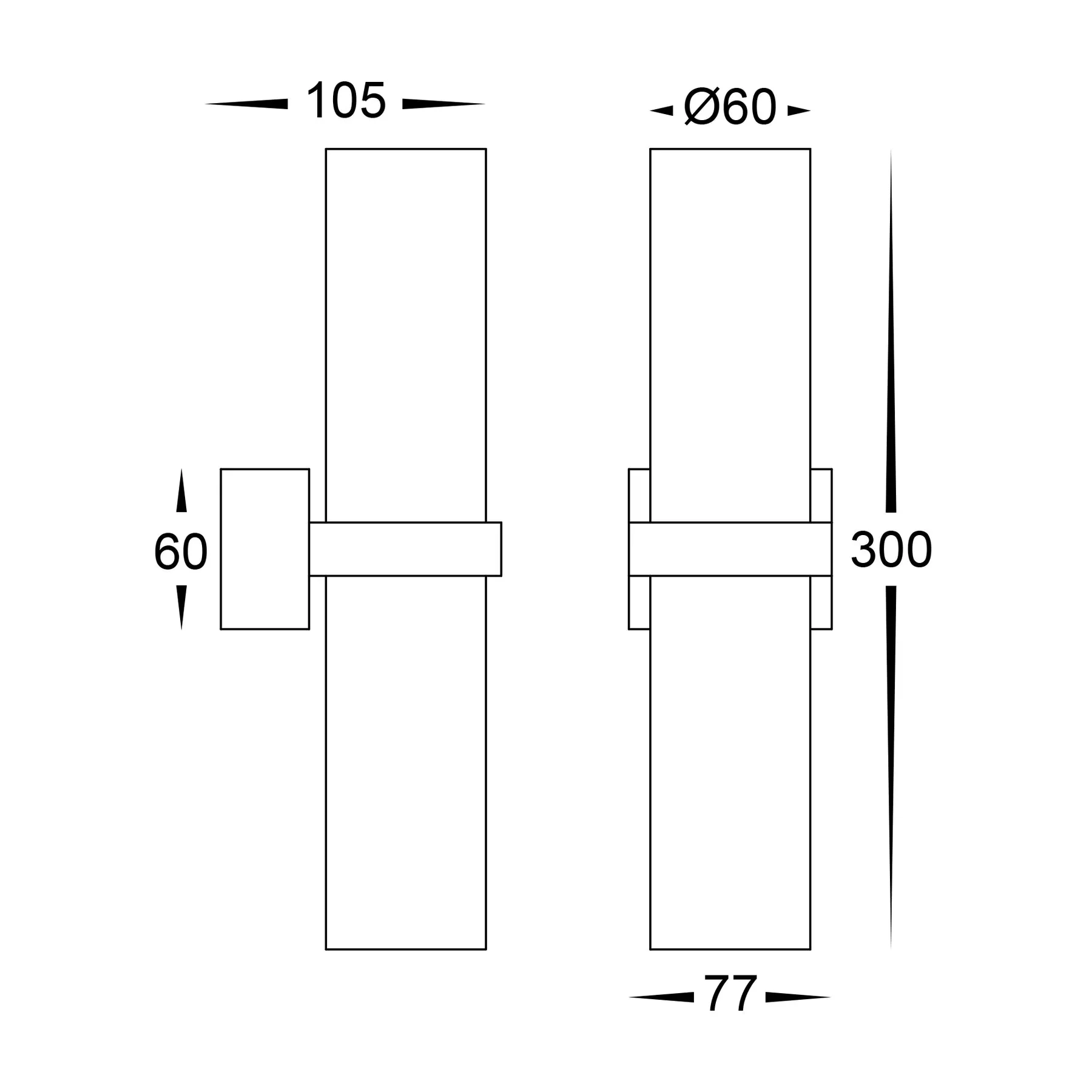 Havit Luz Single Black TRI Colour Up & Down Wall Pillar Lights - Image 2
