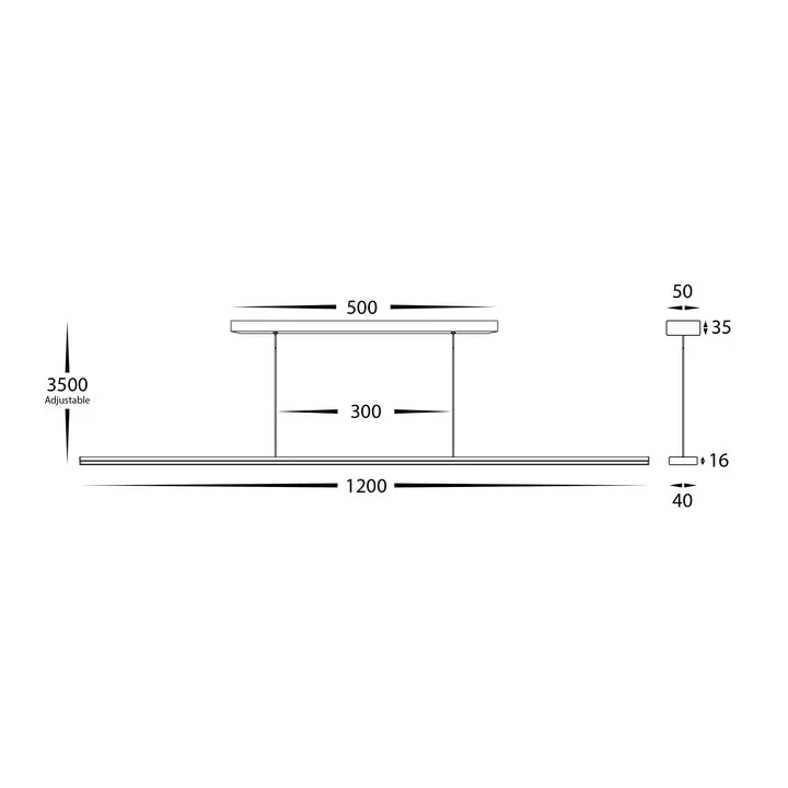 Havit Proline 6005T Black or White 1200mm Slim LED Pendant - Image 3