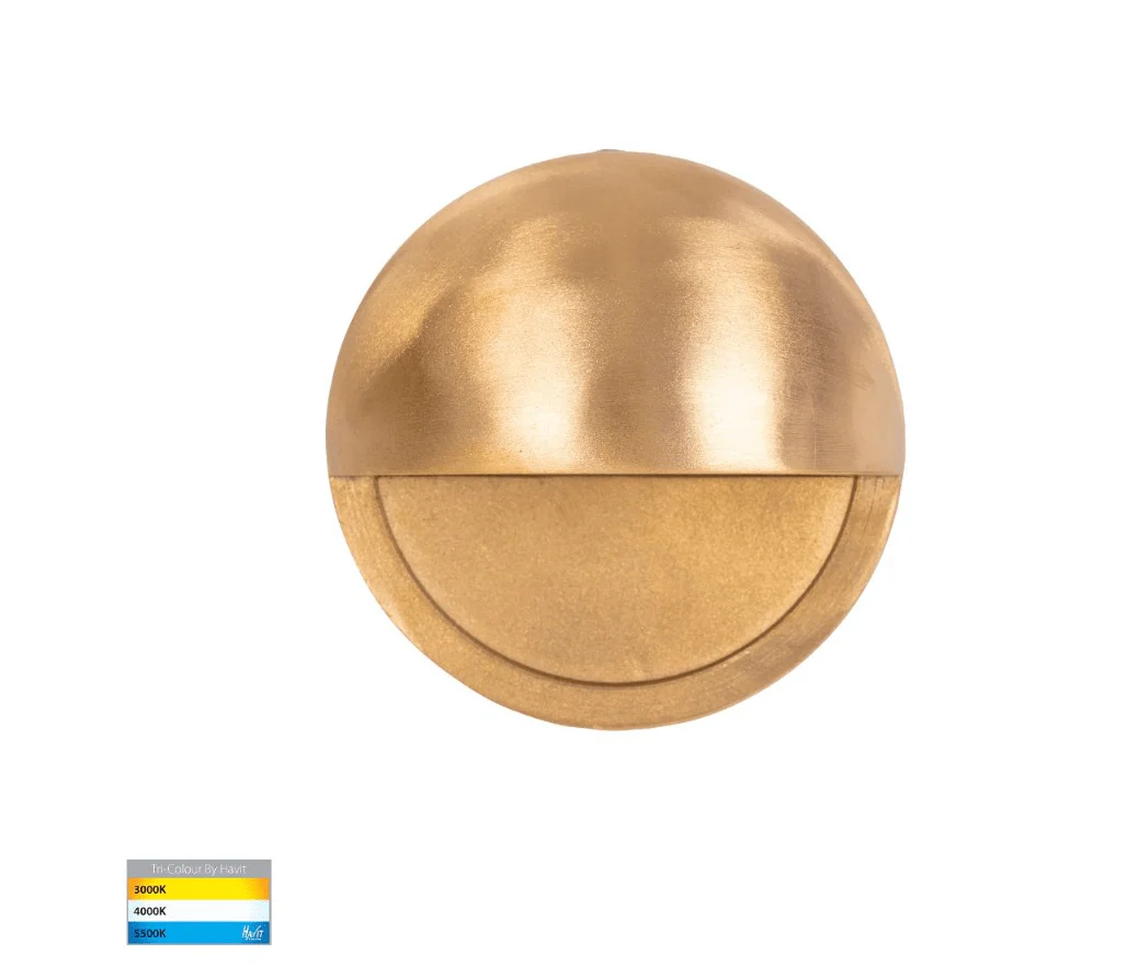 Havit Veko 2W Solid Brass Step Lights with Eyelid - HV2927T-BR-12V