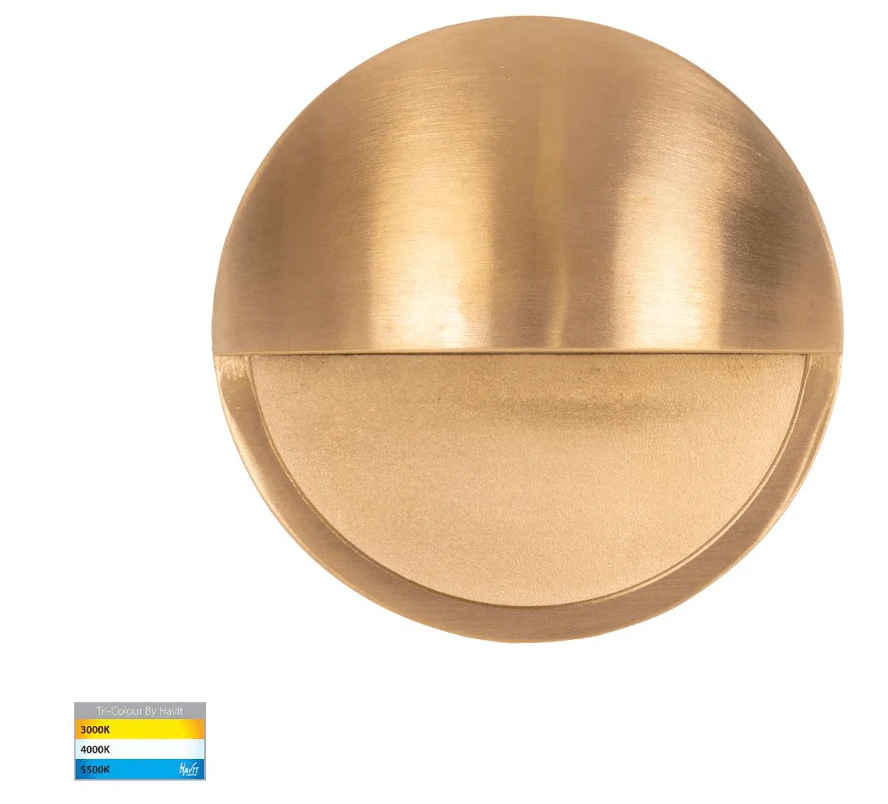 Havit Veko Solid 6W Brass Step Lights with Eyelid - HV2928T-BR-240V