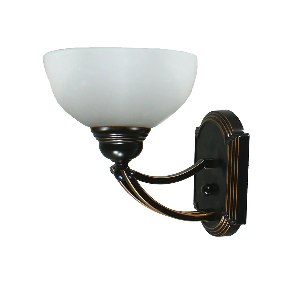 HOUSTON 1 Light Chrome or Bronze  with opal matt glassware Wall Bracket Light - Image 2