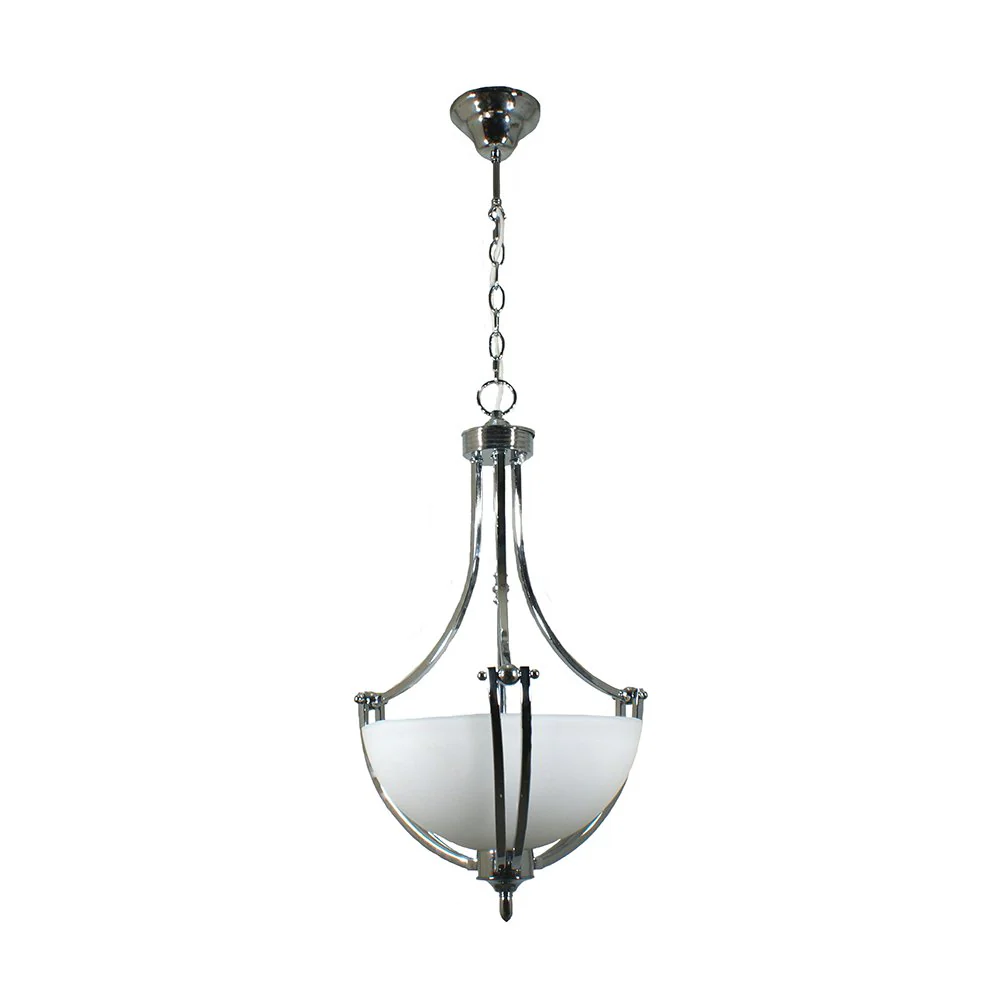HOUSTON 2 Light Chrome or Bronze with opal matt glassware Single Pendant Light