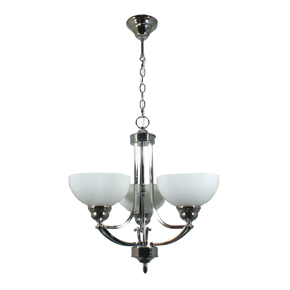 HOUSTON 3 Light Chrome or Bronze with opal matt glassware Pendant Light