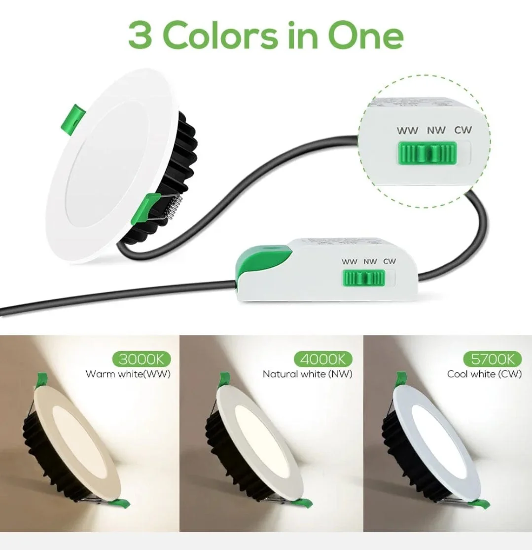 INFINITE 206 13W COB Tri-Colour Dimmable Aluminium LED Downlight 90mm cut out - Image 3