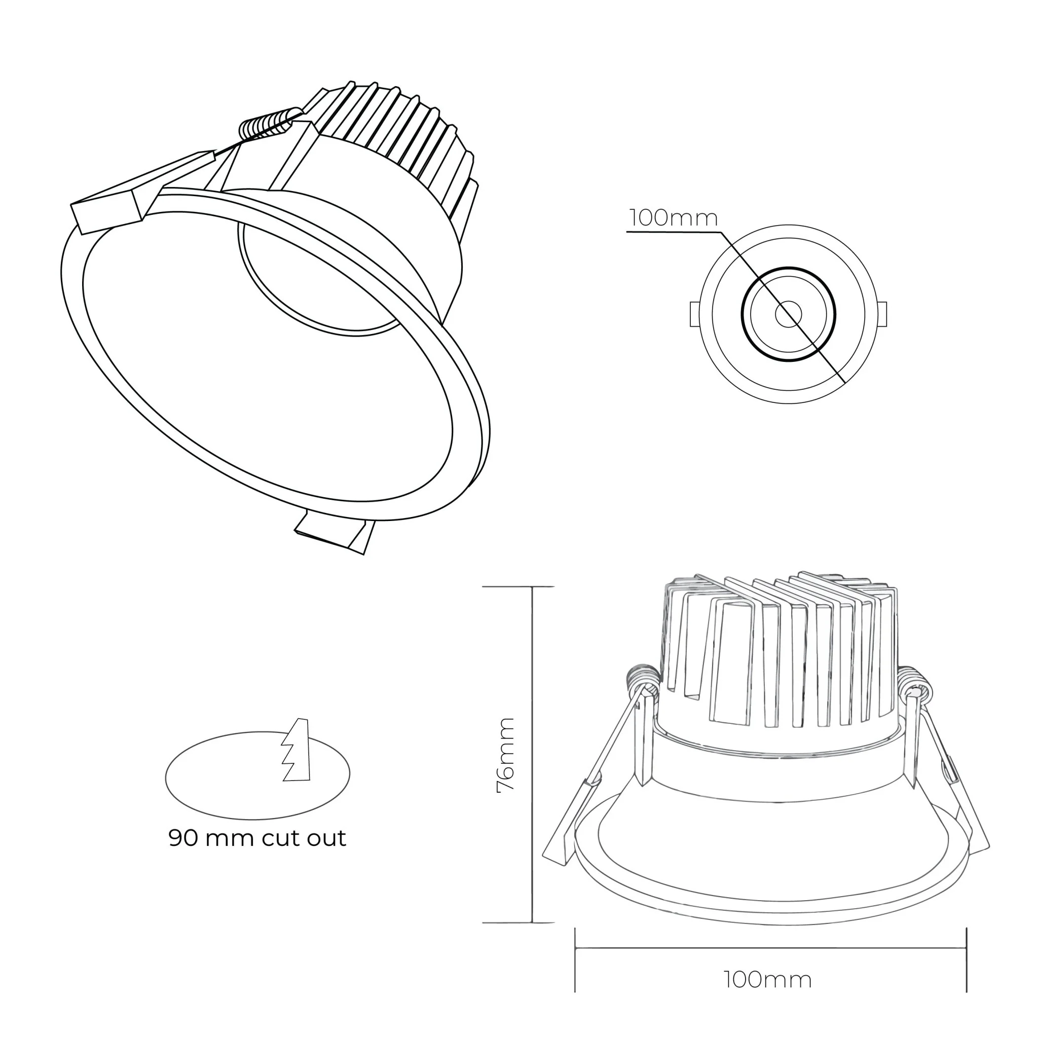INFINITE 223 12W Trimless COB LED Downlight 90mm Cut-Out - Image 4